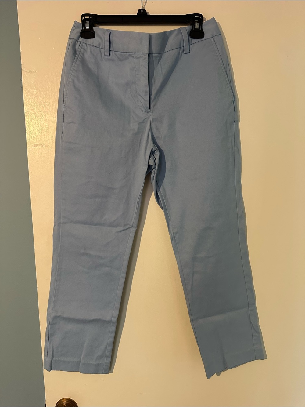 Lands' End Light Blue straight leg, mid rise, cropped chinos